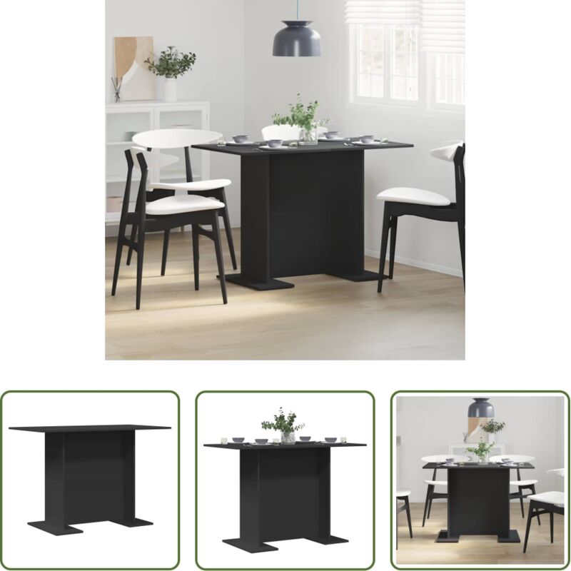 vidaXL Table de jardin - Table de salle à manger / Table de repas Noir 110 x 60 x 75 cm