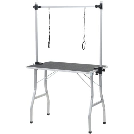 Vidaxl – Table de toilettage ajustable pour chiens et chats – Surface antidérapante – Cadre en fer enduit – Hauteur réglable jusqu'à 160 cm