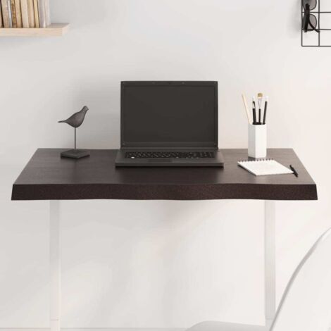 vidaXL Table Top Dark Brown 80x40x(2-4) cm Treated Solid Wood Live Edge
