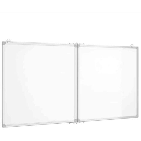 Vidaxl – Tableau blanc magnétique pliable 120x60 cm – Surface laquée facile à nettoyer – Cadre en aluminium robuste – 2 panneaux articulés