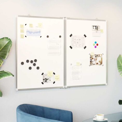 vidaXL Tableau blanc magnétique pliable 120x80x1,7 cm aluminium