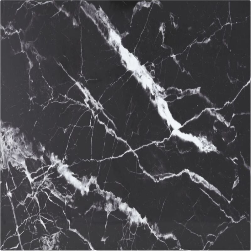 

vidaXL Tablero de Mesa de Cristal Templado diseño mármol negro 60x60 cm - Negro