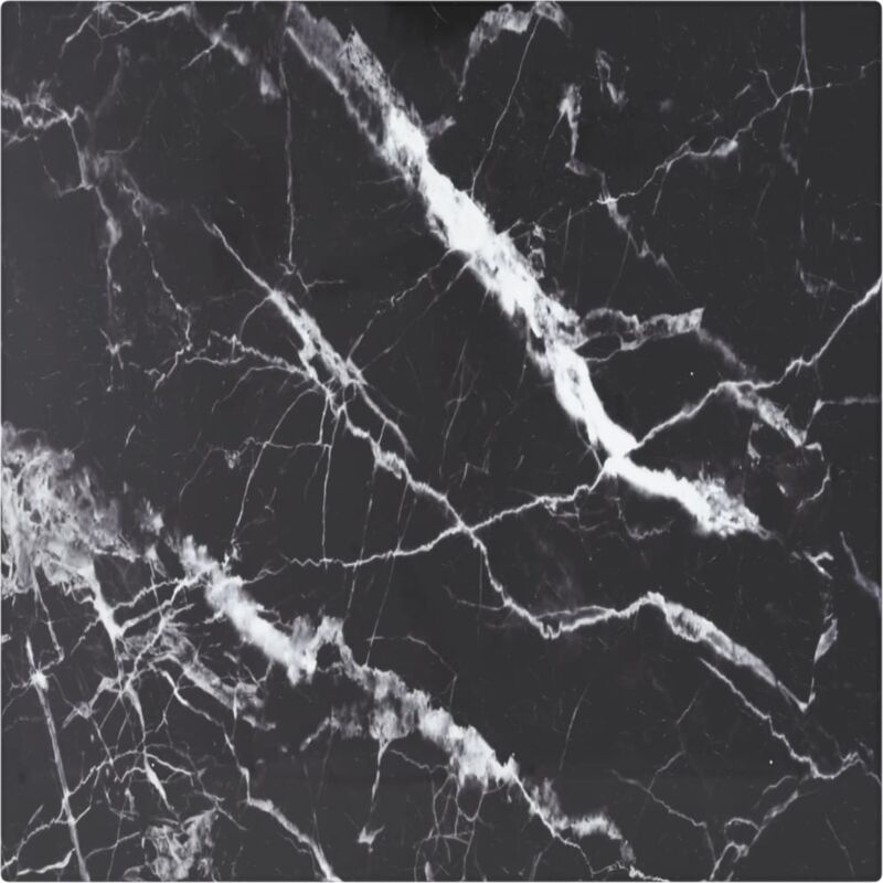 

vidaXL Tablero de Mesa de Cristal Templado diseño mármol negro 30x30 cm - Negro