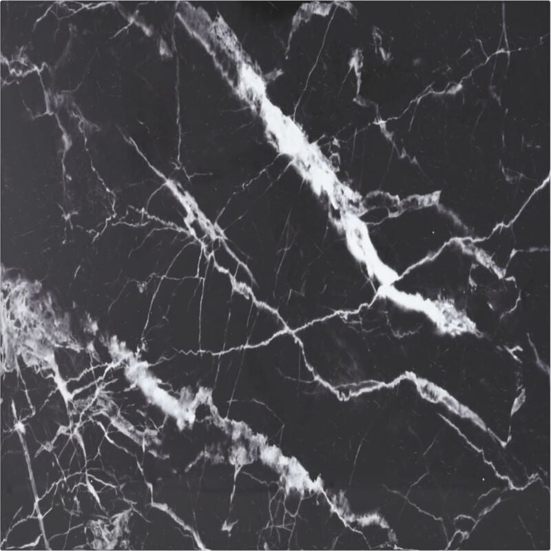 

vidaXL Tablero de Mesa de Cristal Templado diseño mármol negro 70x70 cm - Negro