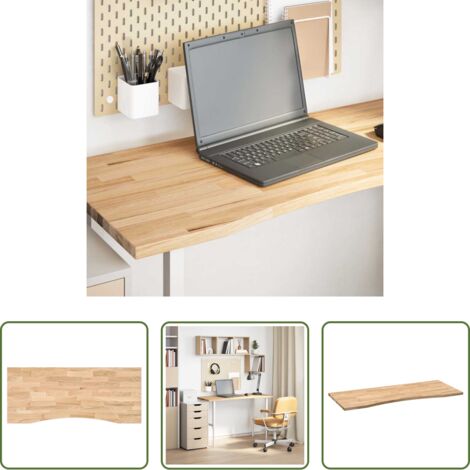 vidaXL Tablero de madera -  Tablero escritorio rectangular madera maciza roble sin tratar
