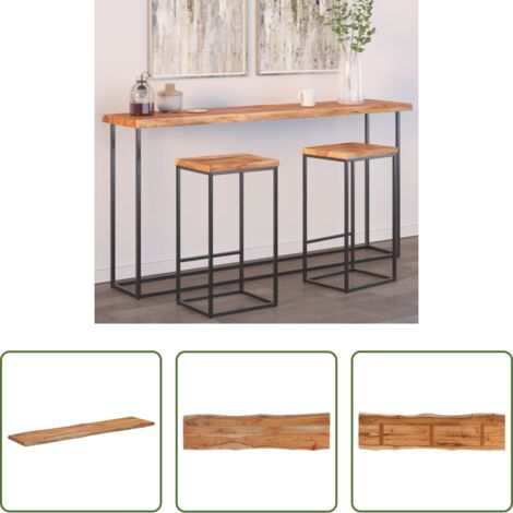 vidaXL Tablero rectangular -  Tablero rectangular madera de acacia borde vivo 160x40x2,5 cm