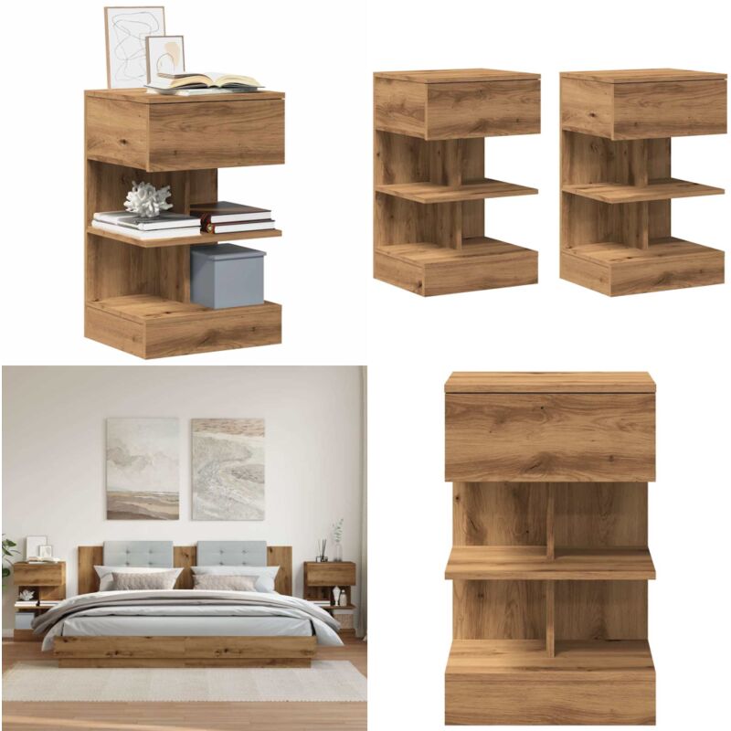 Vidaxl - Tables de chevet 2 pcs chêne artisanal 40x35x65 cm