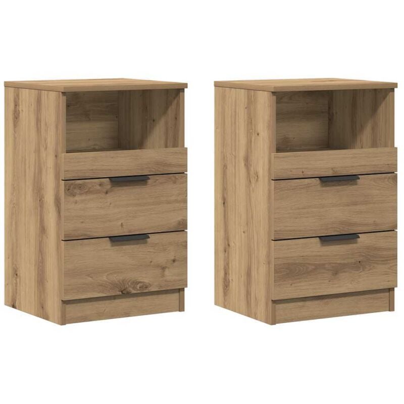 Tables de chevet 2 pcs chêne artisanal bois d'ingénierie Vidaxl