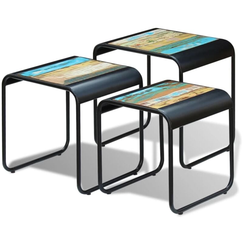 Vidaxl - Tables gigognes 3 pcs Bois de récupération massif