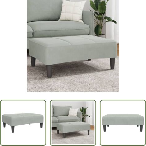 vidaXL Tabouret confortable -  Repose-pied gris clair 77x55x31 cm velours