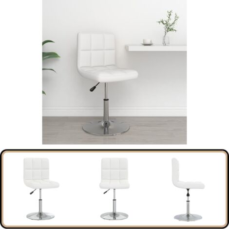 vidaXL Tabouret de bar Blanc Similicuir