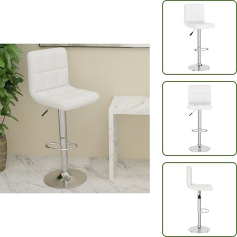 vidaXL Tabouret de bar Blanc Similicuir