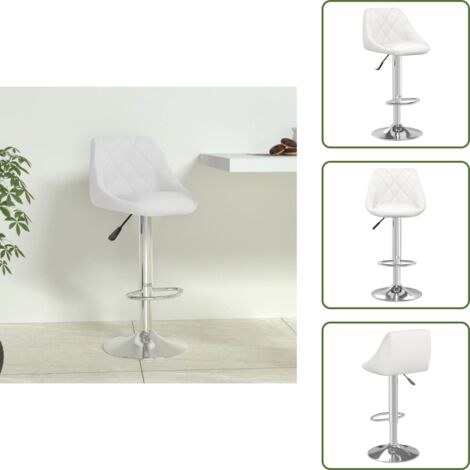 vidaXL Tabouret de bar Blanc Similicuir
