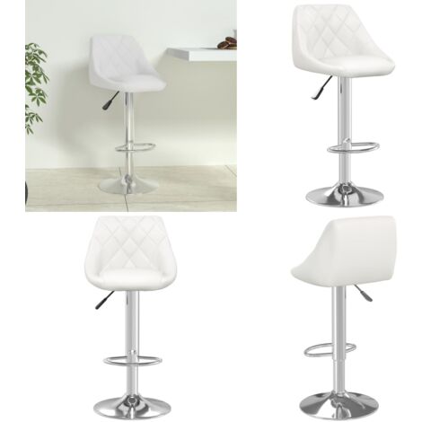 vidaXL Tabouret de bar Blanc Similicuir