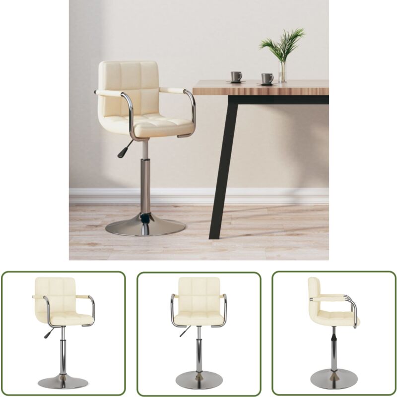 The Living Store - vidaXL Tabouret de bar Crème Tissu