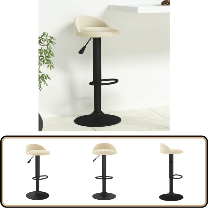 Vidaxl - Tabouret de bar Crème Velours