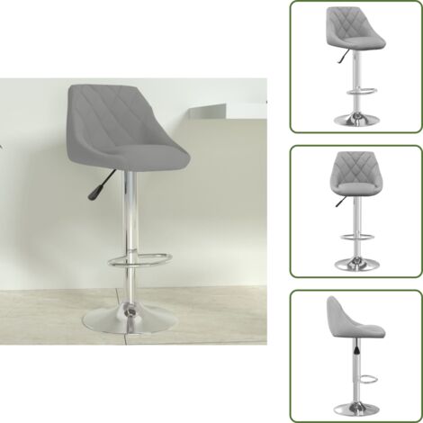vidaXL Tabouret de bar Gris clair Velours