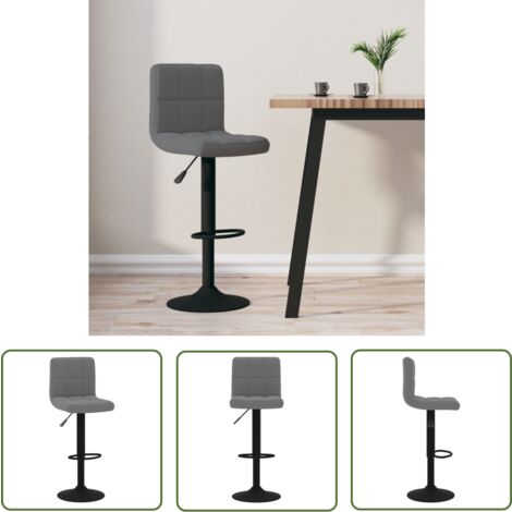 vidaXL Tabouret de bar Gris foncé Velours