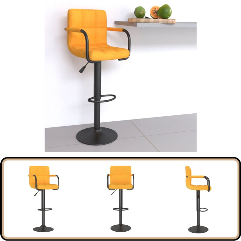 Vidaxl - Tabouret de bar Jaune moutarde Tissu