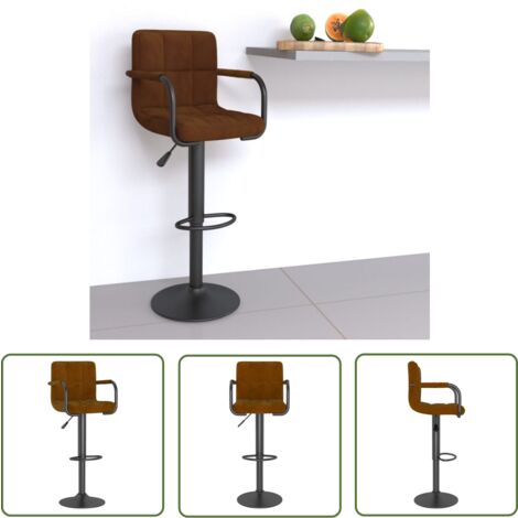 vidaXL Tabouret de bar Marron Velours