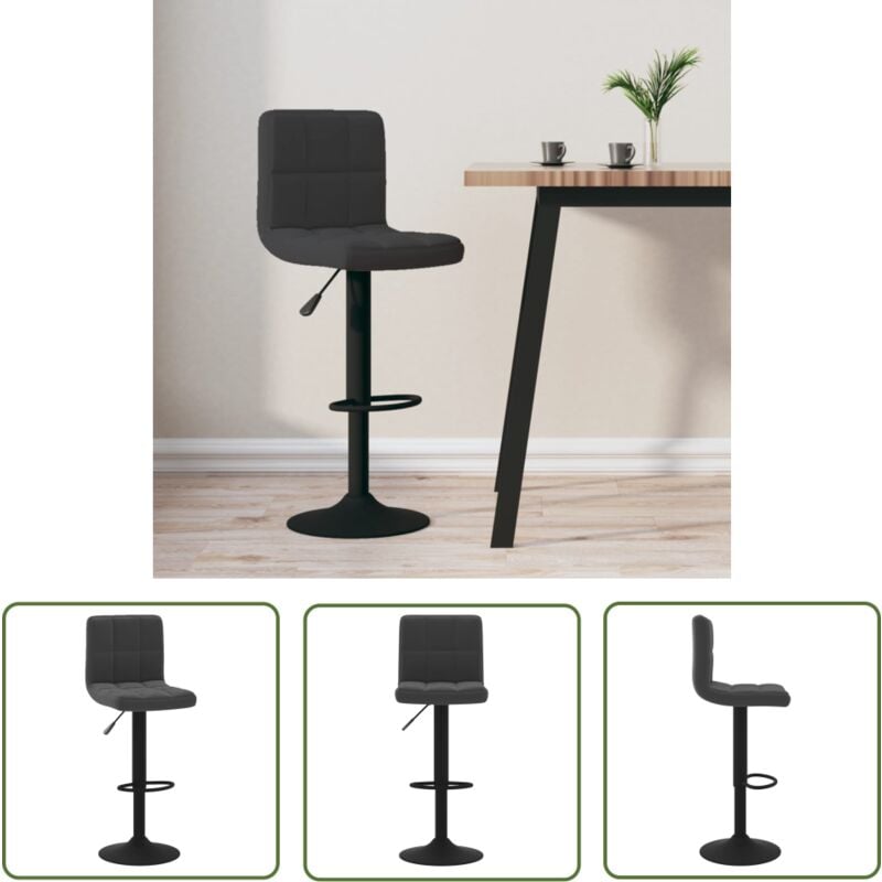 The Living Store - vidaXL Tabouret de bar Noir Velours
