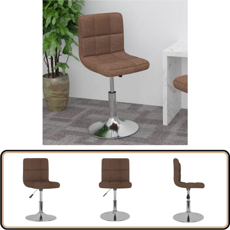 Vidaxl - Tabouret de bar pivotant Marron Tissu