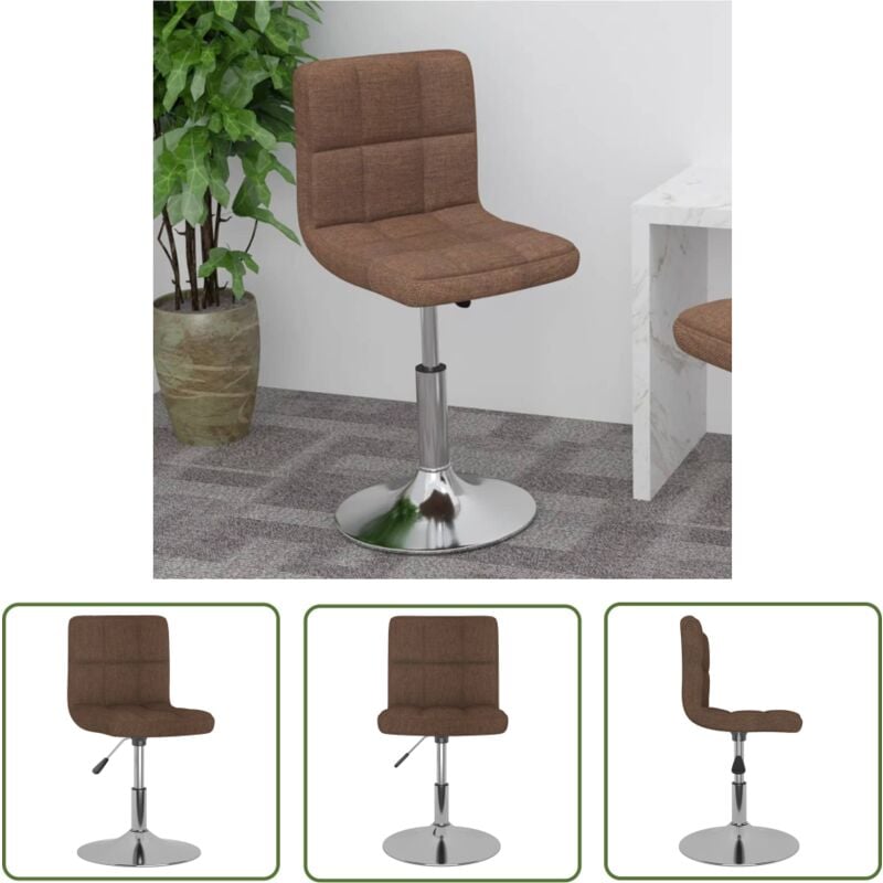 The Living Store - vidaXL Tabouret de bar pivotant Marron Tissu