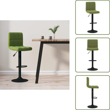 vidaXL Tabouret de bar Vert clair Velours