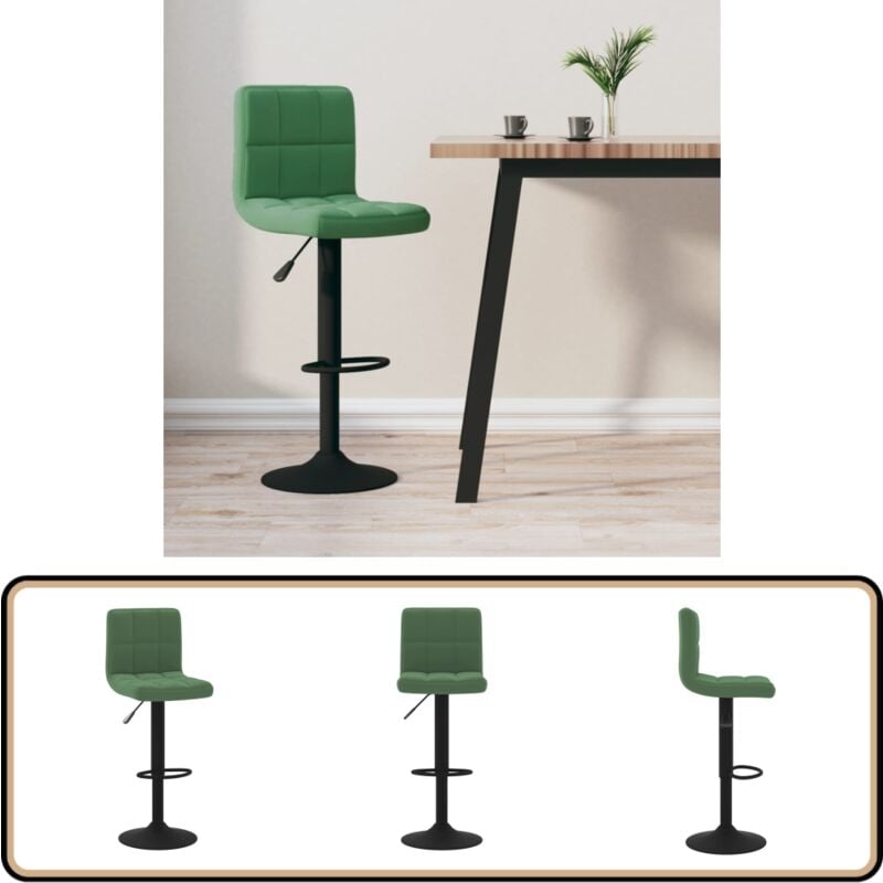 Vidaxl - Tabouret de bar Vert foncé Velours