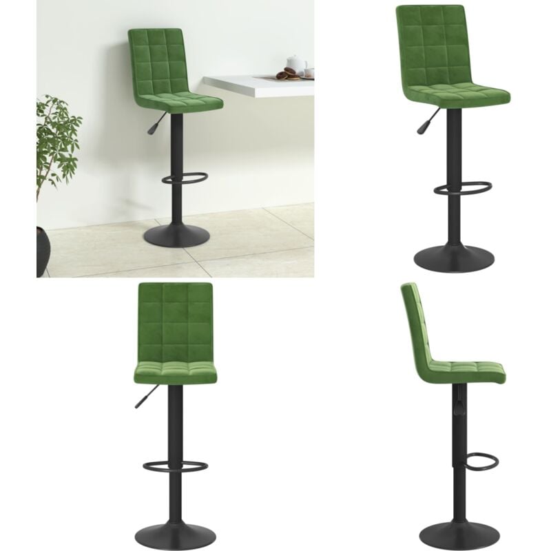 Vidaxl - Tabouret de bar Vert foncé Velours