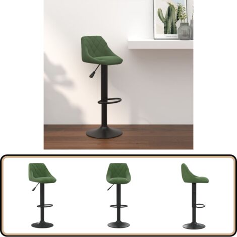 vidaXL Tabouret de bar Vert foncé Velours