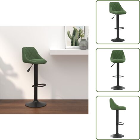 vidaXL Tabouret de bar Vert foncé Velours