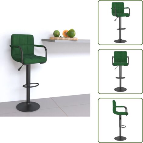 vidaXL Tabouret de bar Vert foncé Velours