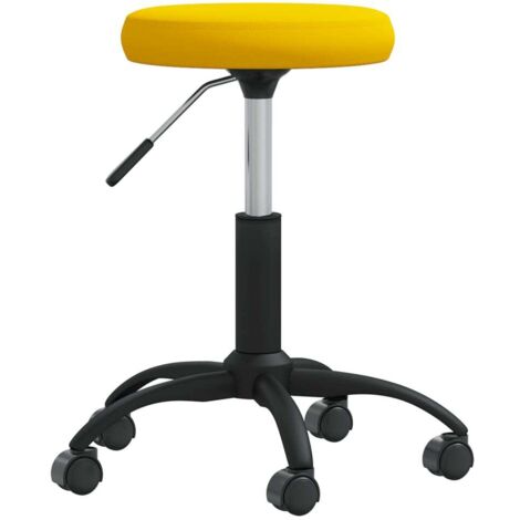 vidaXL Tabouret de massage Velours Jaune moutarde
