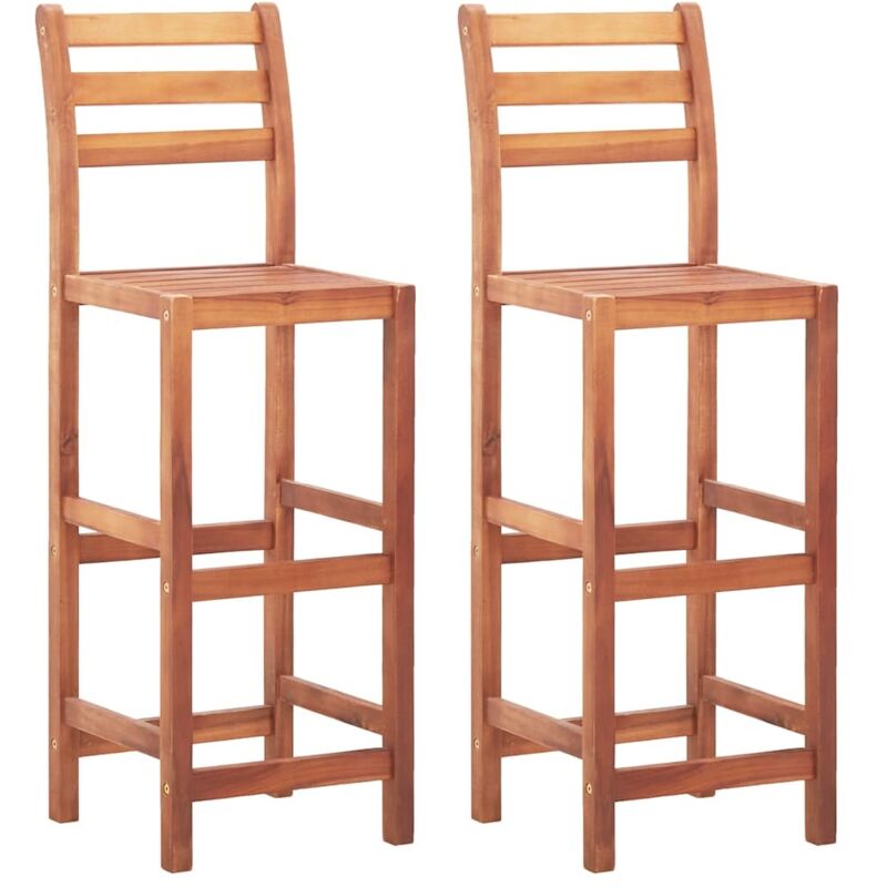 Vidaxl - Chaises de bar lot de 2 bois d'acacia solide
