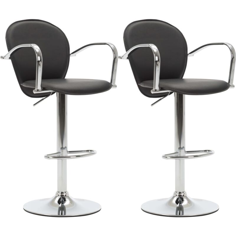 Vidaxl - Tabourets de bar avec accoudoir lot de 2 noir similicuir