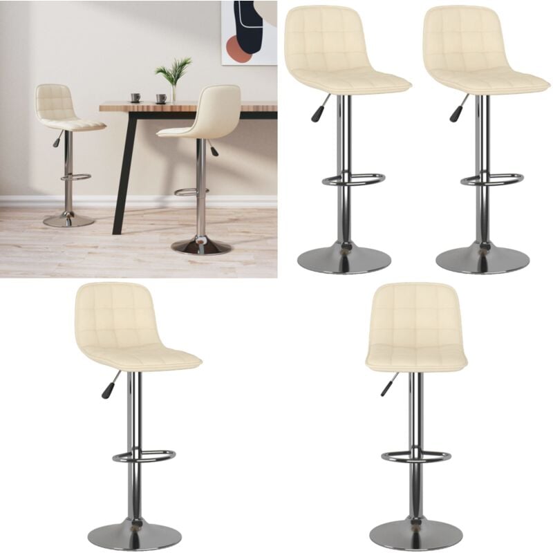 Vidaxl - Tabourets de bar lot de 2 crème tissu