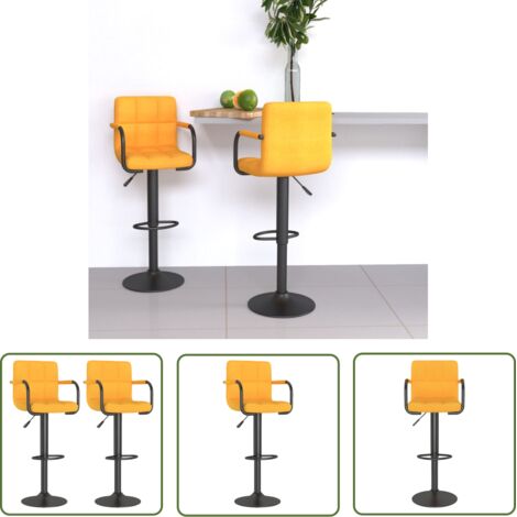 vidaXL Tabourets de bar lot de 2 jaune moutarde tissu
