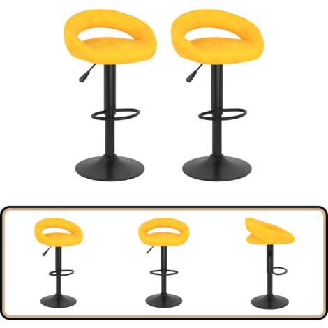 vidaXL Tabourets de bar lot de 2 jaune moutarde velours