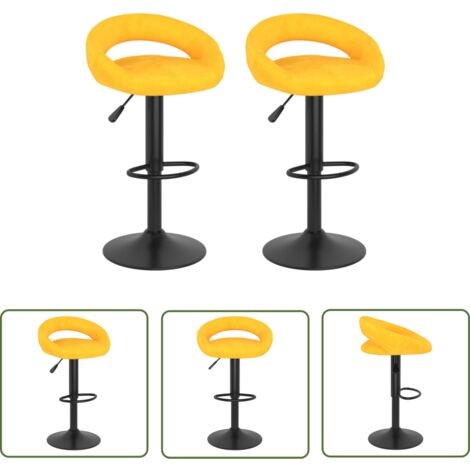 vidaXL Tabourets de bar lot de 2 jaune moutarde velours