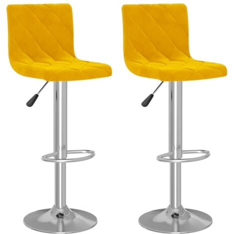 vidaXL Tabourets de bar lot de 2 jaune moutarde velours