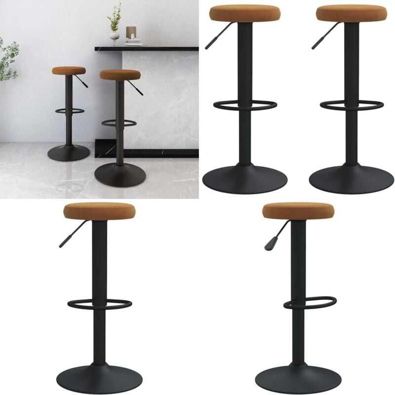 Vidaxl - Tabourets de bar lot de 2 marron velours