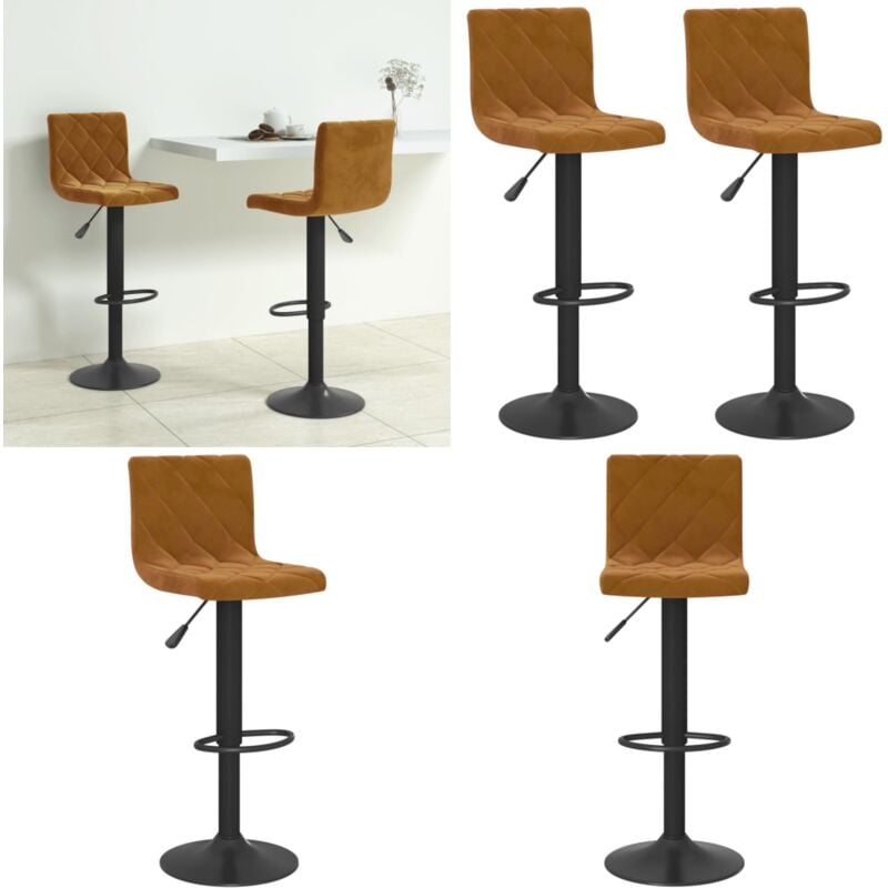Vidaxl - Tabourets de bar lot de 2 marron velours