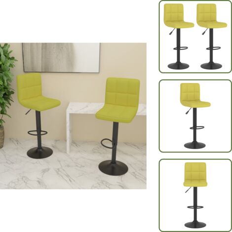 vidaXL Tabourets de bar lot de 2 vert tissu