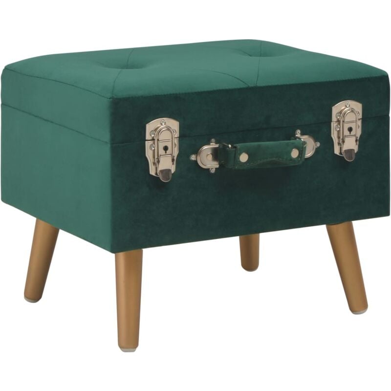 

vidaXL Taburete de almacenamiento 40 cm verde de terciopelo - Verde
