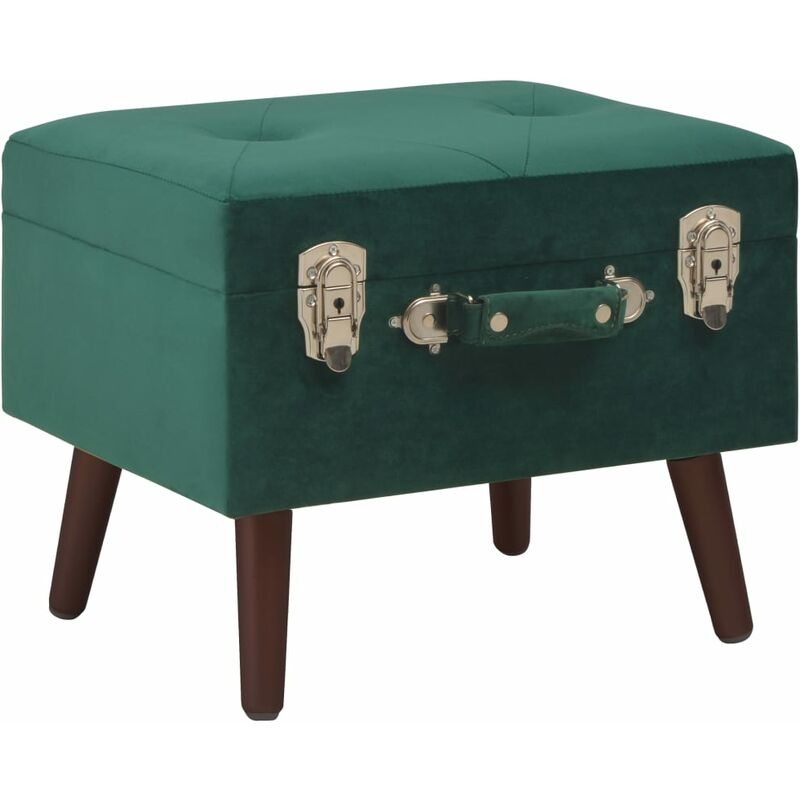 

vidaXL Taburete de almacenamiento terciopelo 40 cm verde - Verde