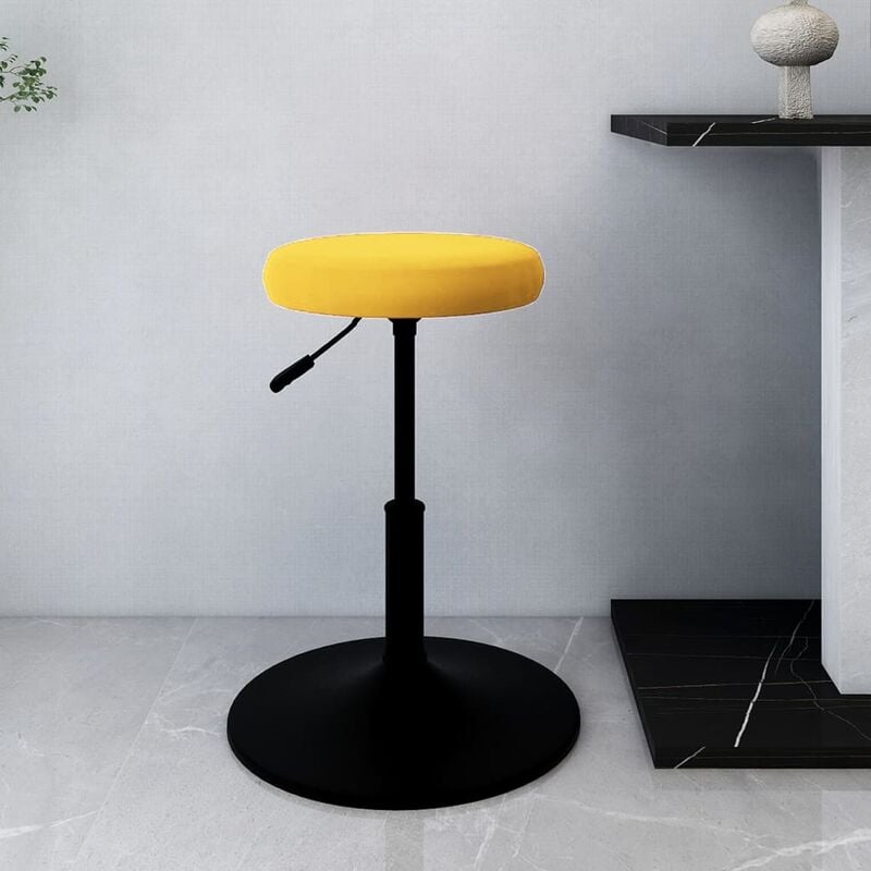 

Taburete de cocina de terciopelo amarillo mostaza - Amarillo - Vidaxl