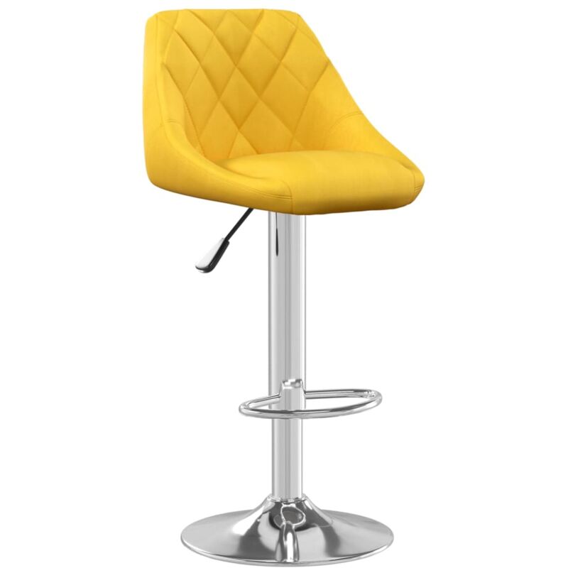 

vidaXL Taburete de bar de terciopelo amarillo mostaza - Amarillo