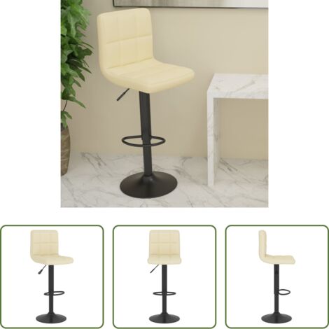 vidaXL Taburete de bar -  Taburete de cocina de tela color crema