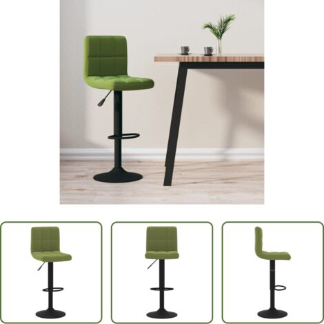 vidaXL Taburete de bar -  Taburete de cocina de terciopelo verde claro
